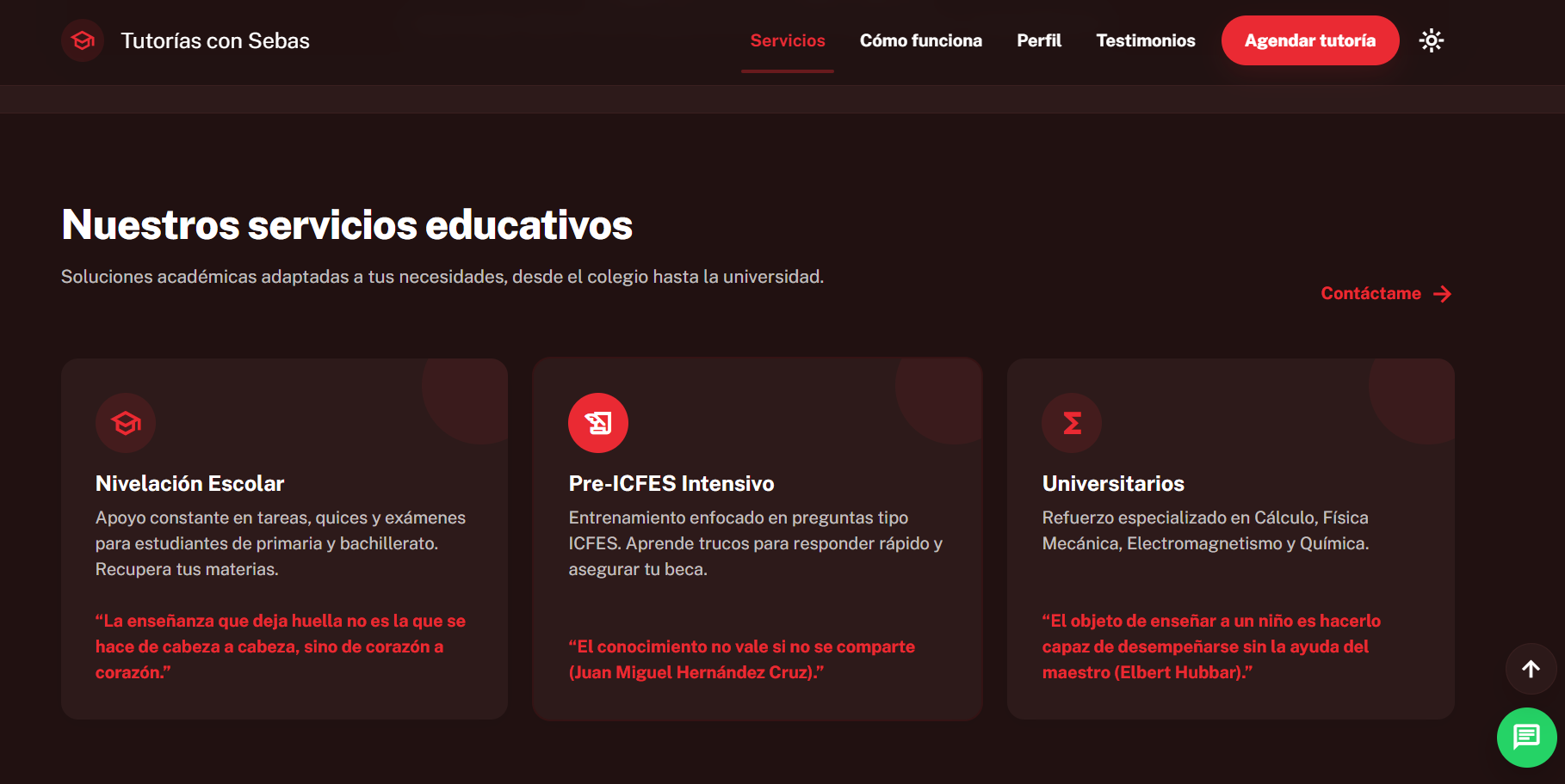 Tutorías con Sebas - Formulario y WhatsApp