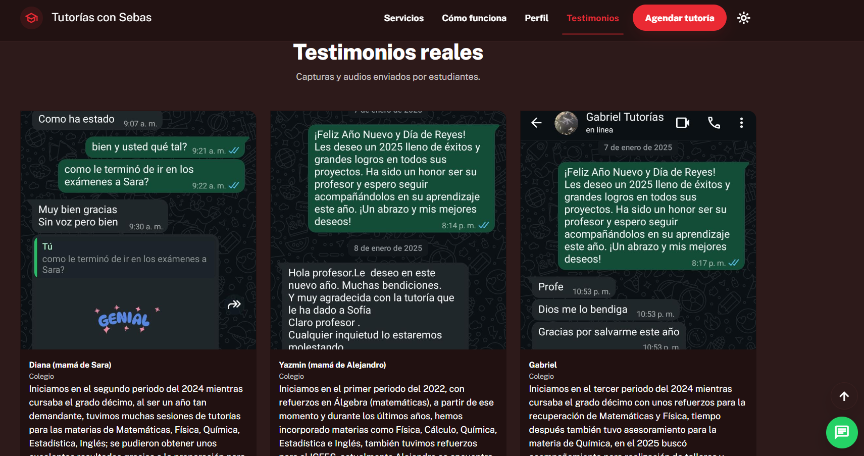 Tutorías con Sebas - Formulario y WhatsApp